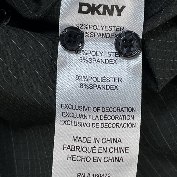DKNY Shirt Mens Size L Large Green Stripe Long Sleeve Stretch UPF 30 NWT - Picture 9 of 9